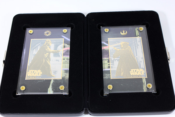 Star Wars 24K Gold Collectible Cards Obi Wan & Darth Vader