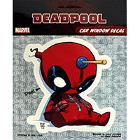 Marvel Deadpool Cartoon Doll with Arrow Decal Sticker