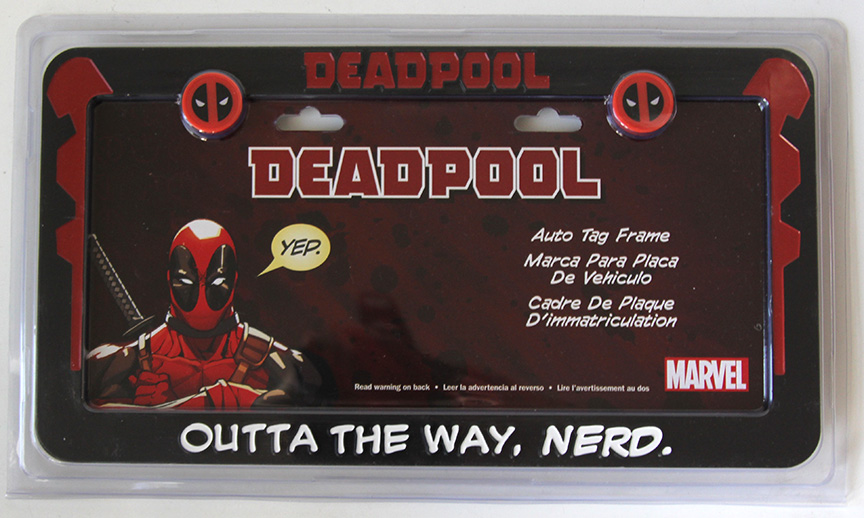 Marvel Deadpool Outta the way NERD License Plate Frame