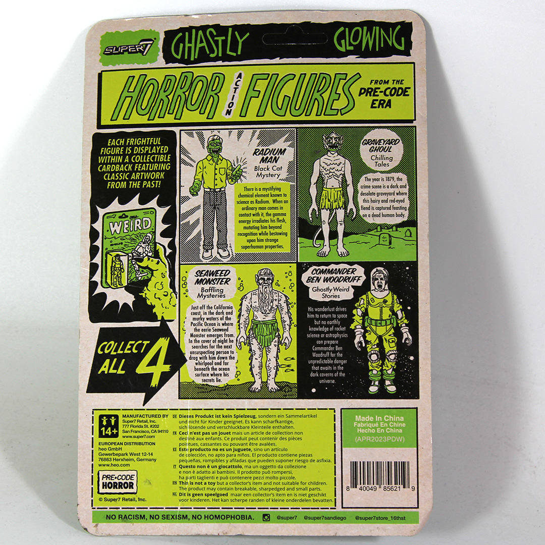 Super7 ReAction Baffling Mysteries Toxic Glow Dark  3.75 Inch Action Figure
