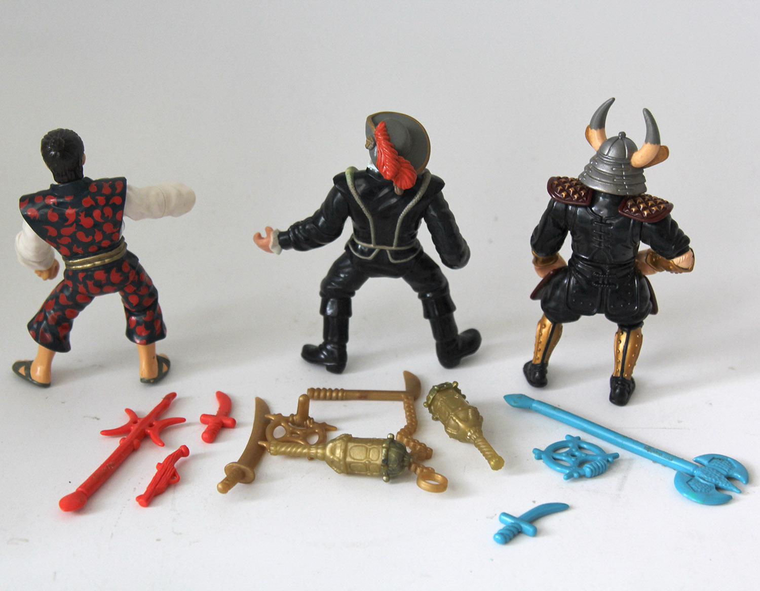 Vintage TMNT Movie III Walker, Kenshin and Warlord Loose Action Figures