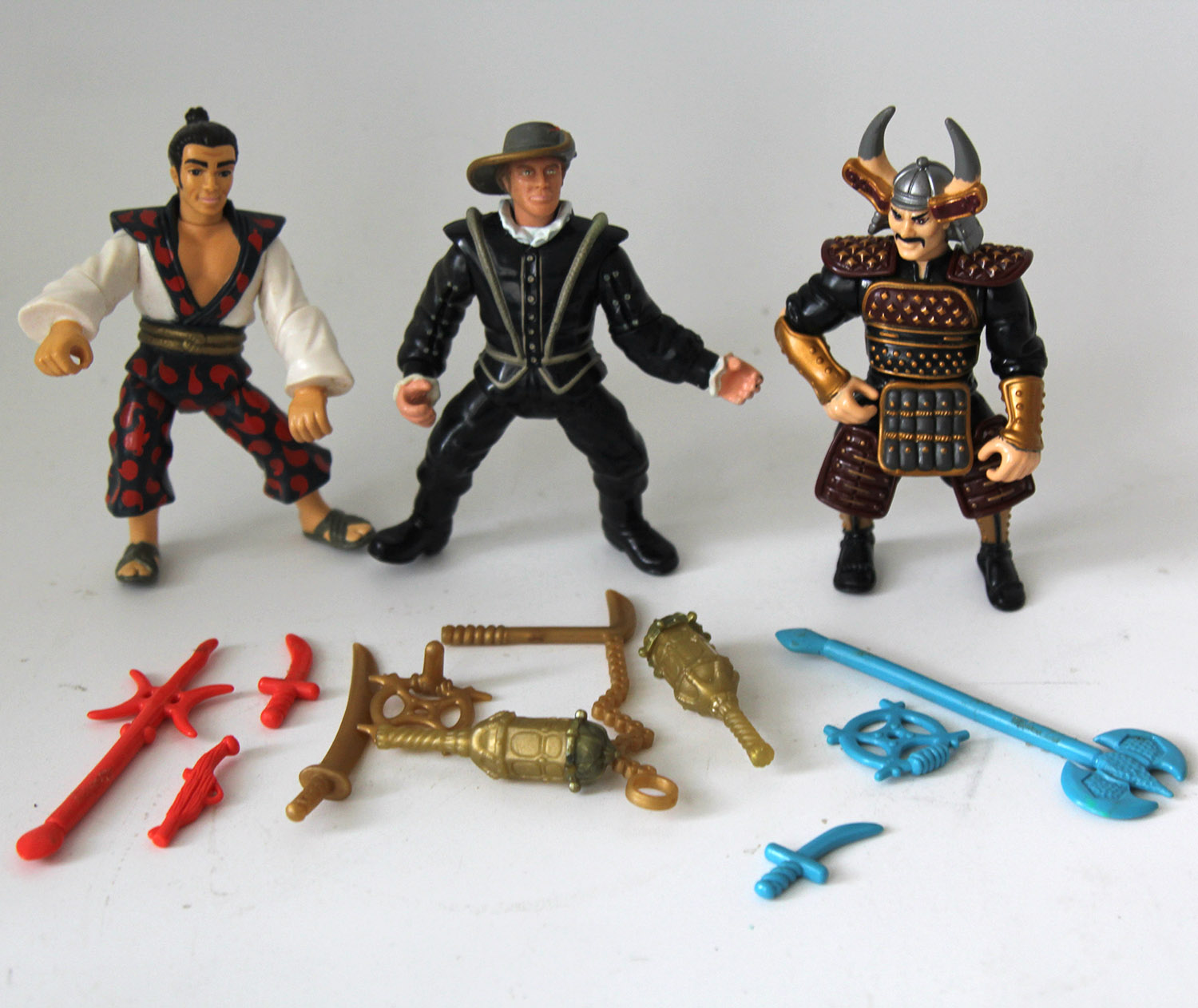Vintage TMNT Movie III Walker, Kenshin and Warlord Loose Action Figures