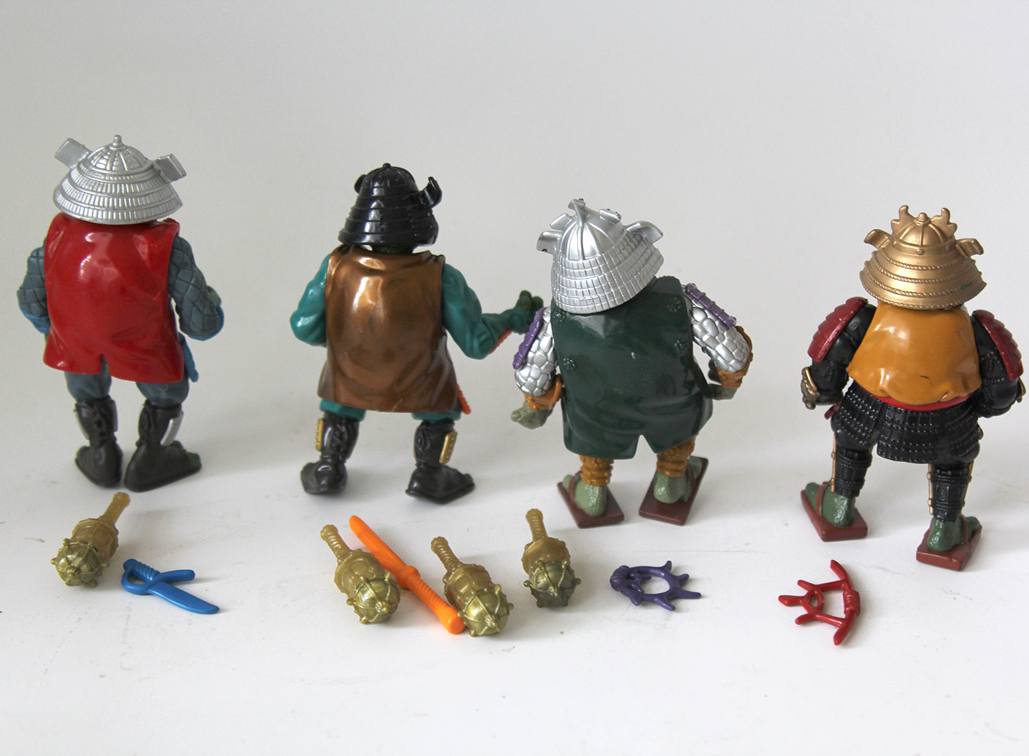 Vintage TMNT Movie III Samurai Turtles Loose Lot of 4 Action Figures