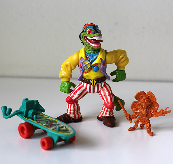 Vintage TMNT Rock N Roll Mondo Gecko Loose Figure