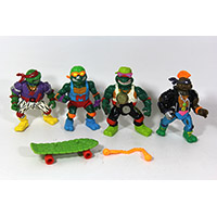 Vintage TMNT Turtles Rock N Roll Lot of 4 Loose Figures